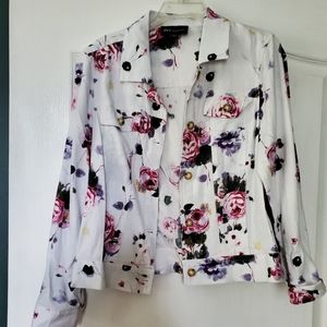 Jones of New York linen, floral jacket
